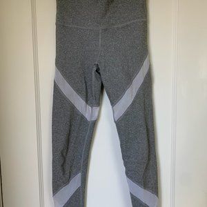 Aerie grey leggings with sheer cut outs.